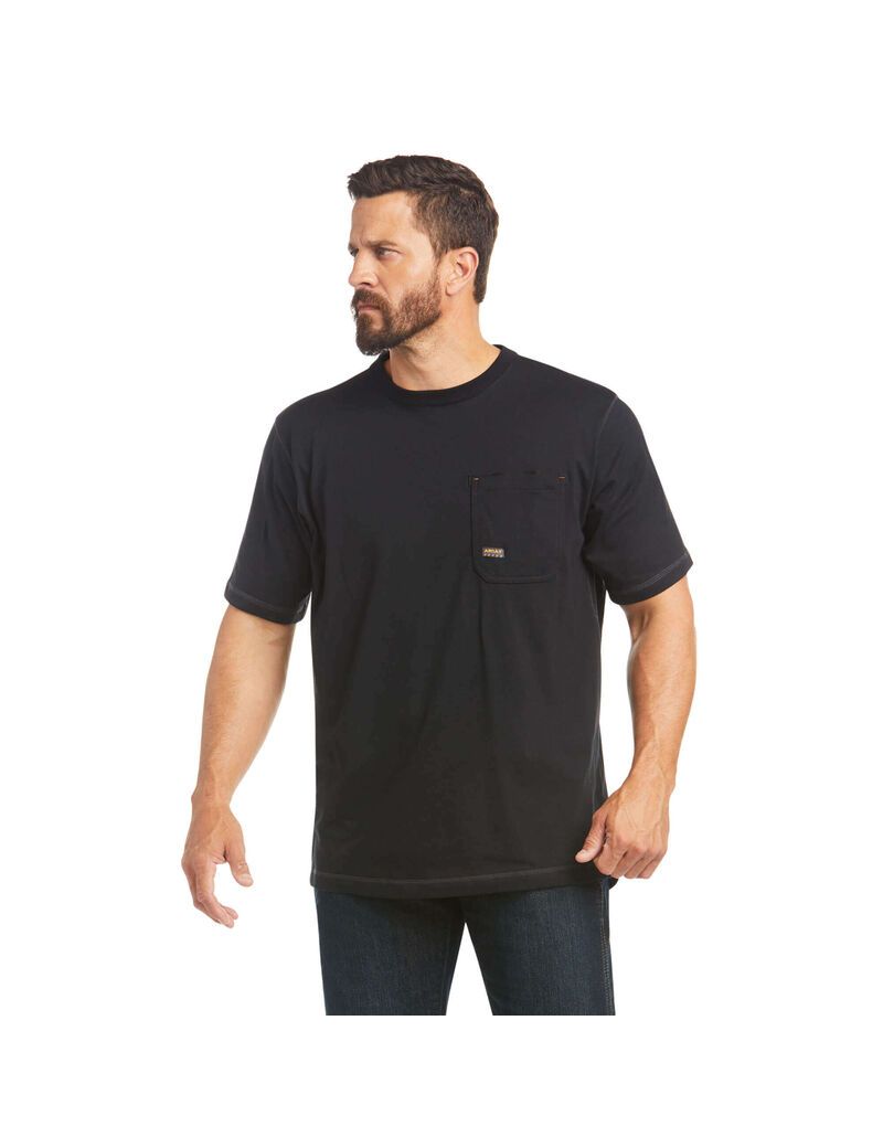 Vêtements De Travail Ariat Rebar Workman Logo T Shirts Noir | LLY-8286190