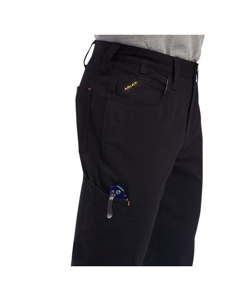 Pantalon Ariat Rebar M4 Low Rise DuraStretch Made Tough Stackable Droit Leg Noir | JNS-3413914