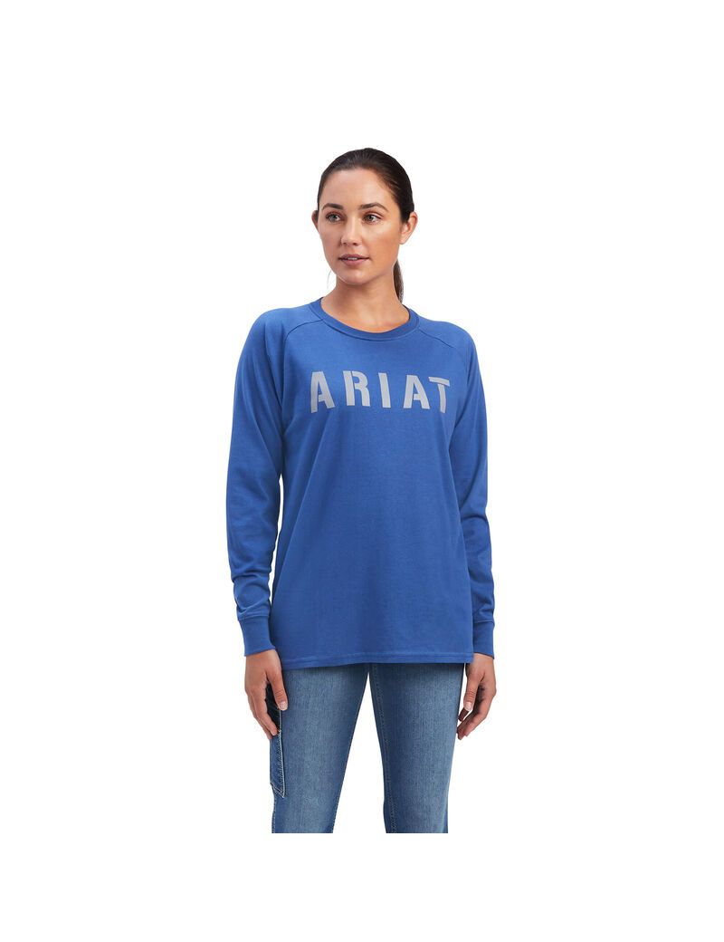 Vêtements De Travail Ariat Rebar CottonStrong Block T Shirts Bleu Marine | XME-6563591