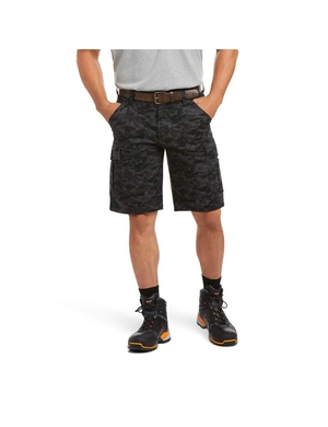 Shorts Ariat Rebar DuraStretch Made Tough Cargo Noir Camouflage | PUQ-8898447