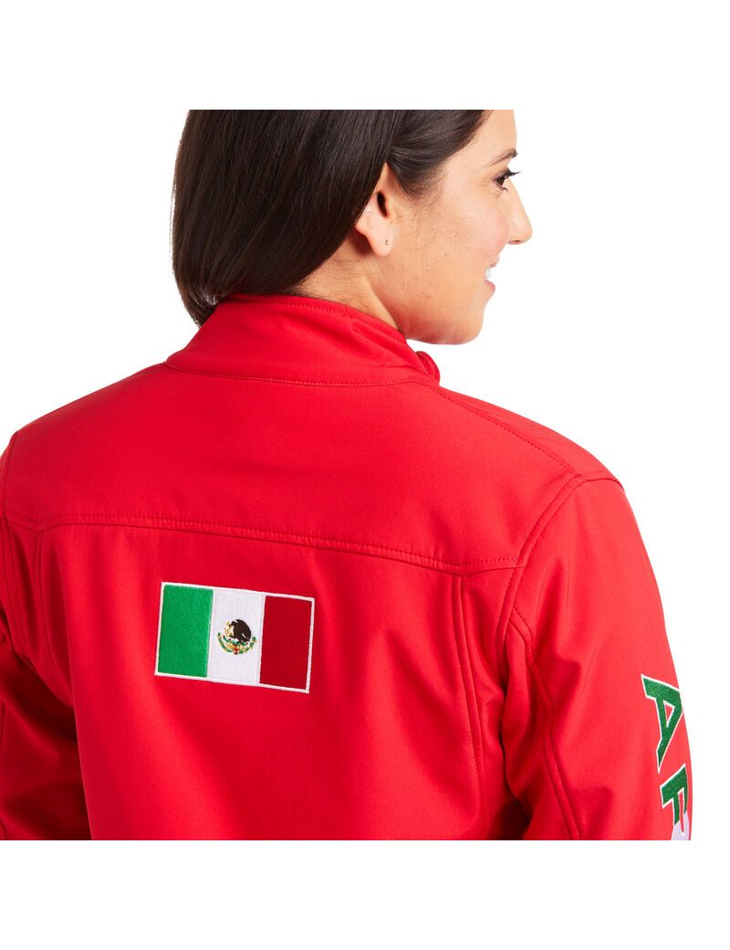 Vestes Ariat Classiche Team Softshell MEXICO Rouge | YOQ-3419104