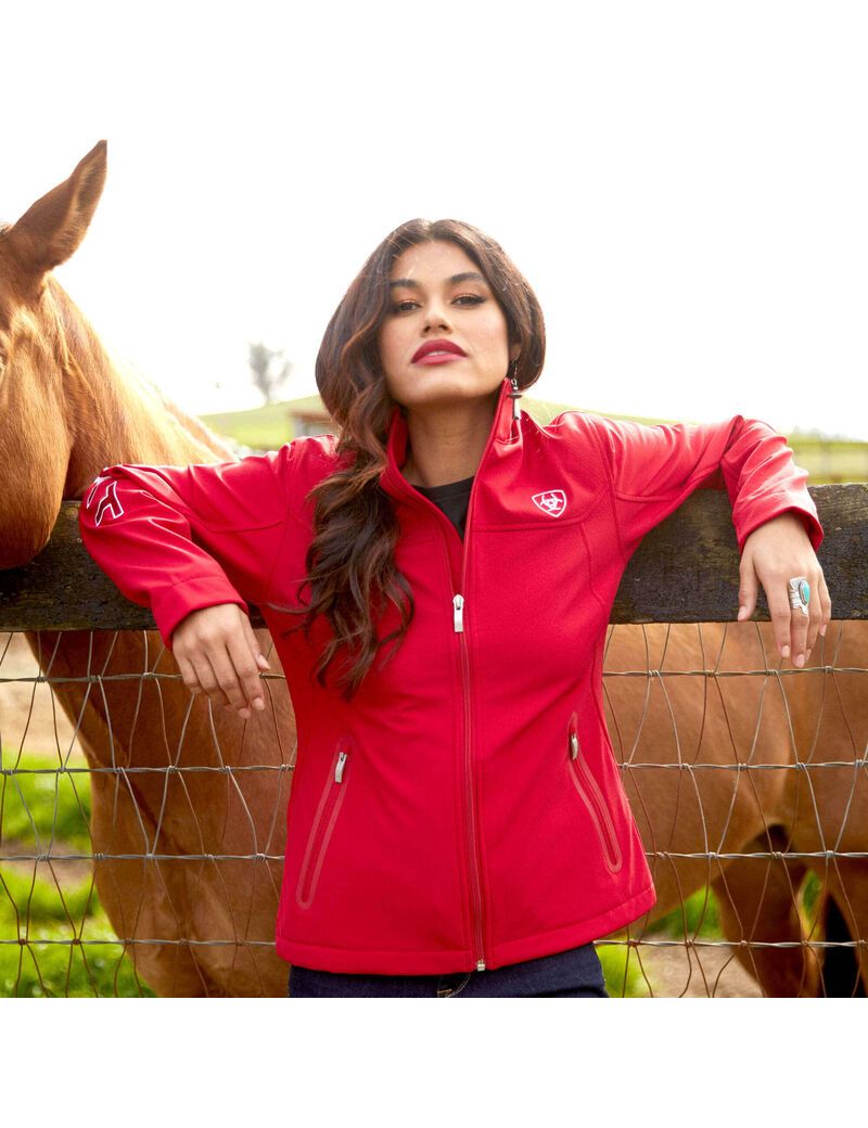 Vestes Ariat Classiche Team Softshell MEXICO Rouge | YOQ-3419104