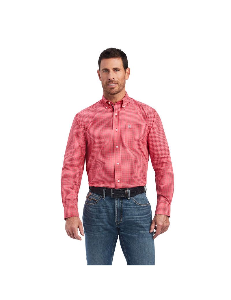 Chemises De Costume Ariat Pro Series Nevin Stretch Classiche Fit Rouge | HJX-6775326