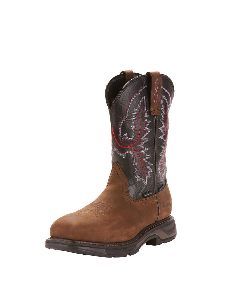 Bottes Imperméables Ariat WorkHog XT Carbon Embout Travail Marron | HTT-7075912