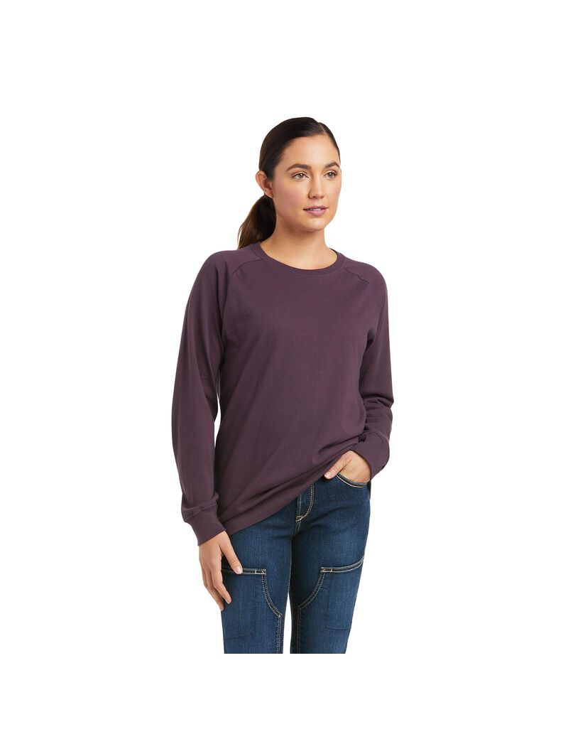 Vêtements De Travail Ariat Rebar CottonStrong Brand Flag T Shirts Violette | BGW-1334462