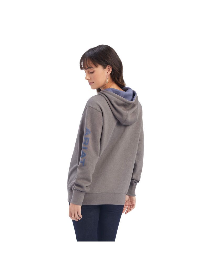 Sweat à Capuche Ariat REAL Arm Logo Grise | EIH-4507240