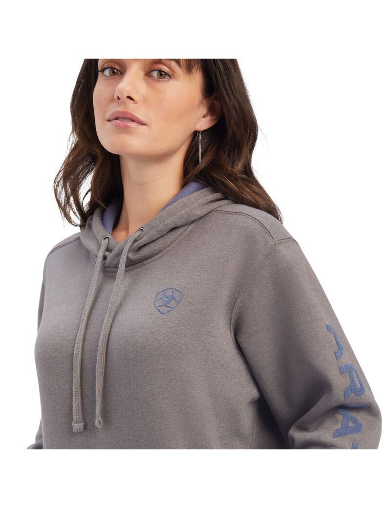 Sweat à Capuche Ariat REAL Arm Logo Grise | EIH-4507240