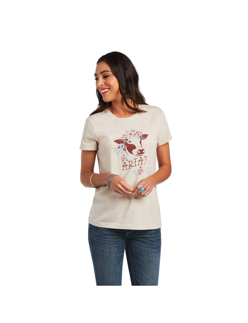 Hauts Ariat REAL Moo Tee Marron | OOF-9509805