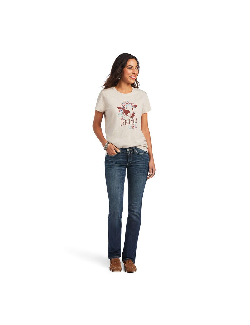 Hauts Ariat REAL Moo Tee Marron | OOF-9509805