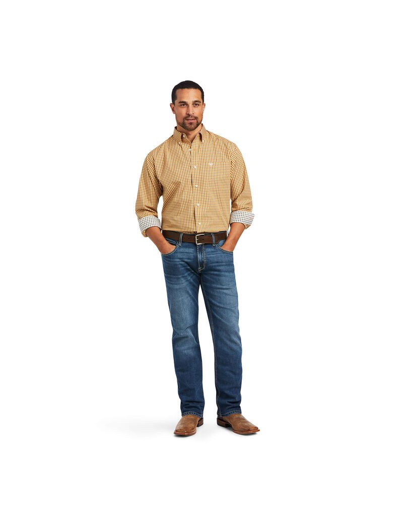 Chemises De Costume Ariat Wrinkle Free Harvey Classiche Fit Orange Moutarde | ZMJ-5684688