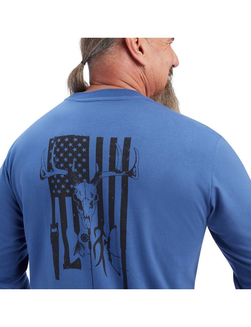 Vêtements De Travail Ariat Rebar Outdoor Graphique T Shirts Bleu Marine | PPY-7572179