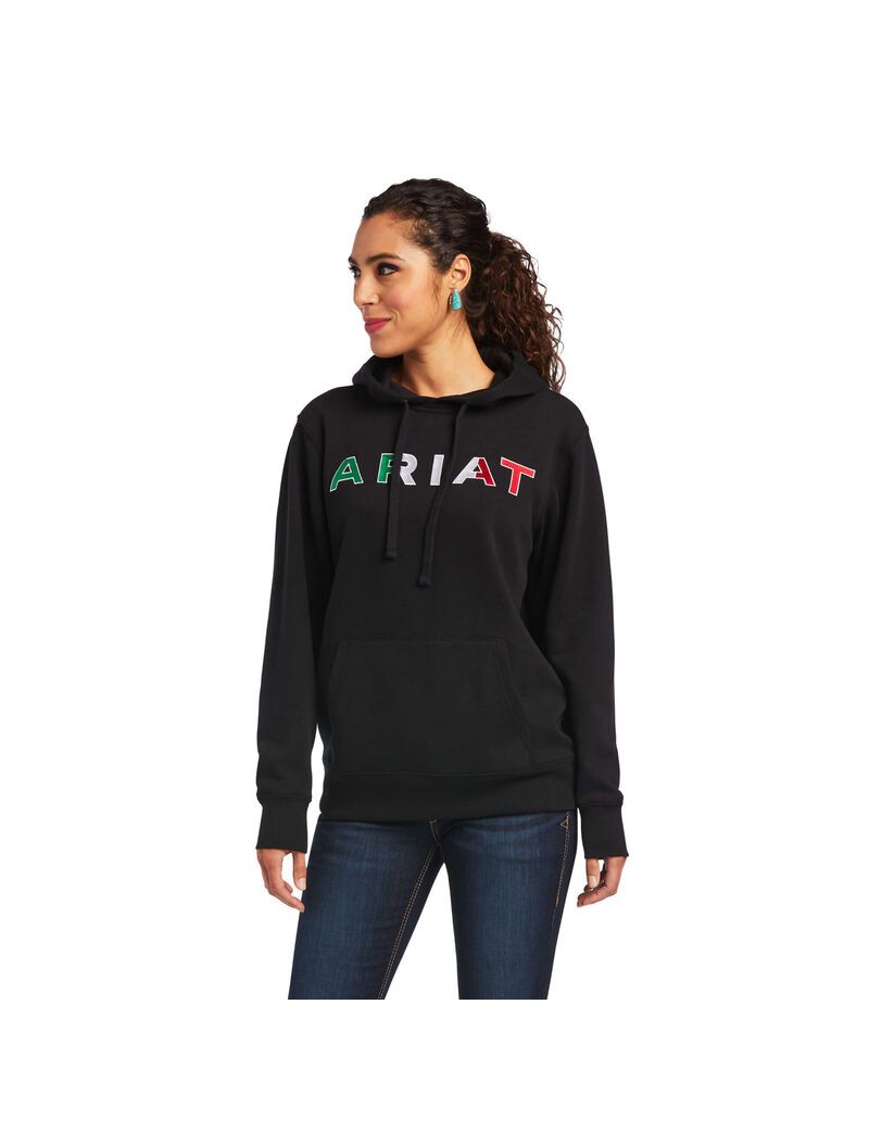 Sweat à Capuche Ariat Mexico Noir | CQP-7304762