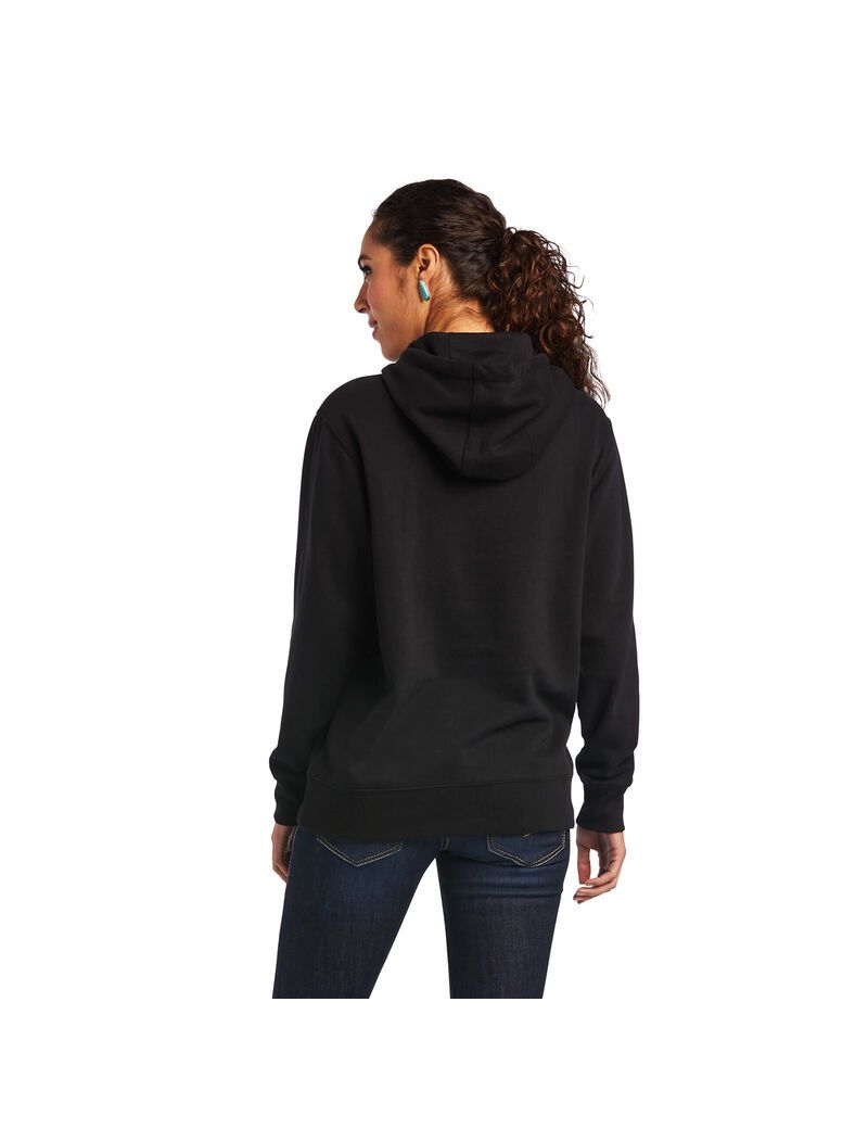 Sweat à Capuche Ariat Mexico Noir | CQP-7304762