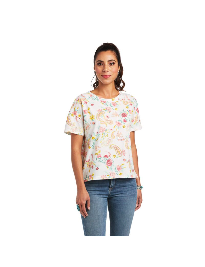 Hauts Ariat Rose Garden Tee Multicolore | ANV-0489945