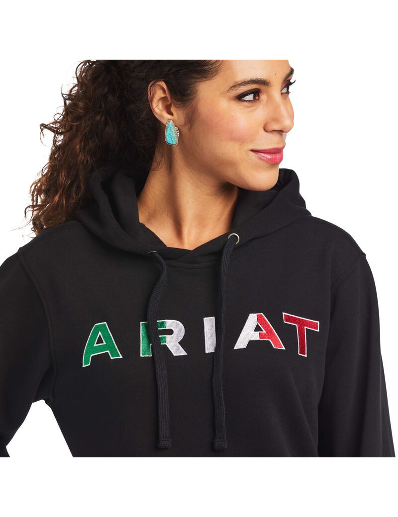 Sweat à Capuche Ariat Mexico Noir | CQP-7304762