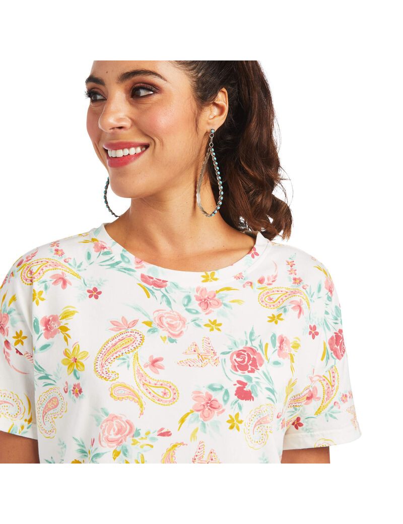 Hauts Ariat Rose Garden Tee Multicolore | ANV-0489945