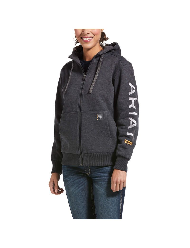 Sweat à Capuche Ariat Rebar All-Weather Full Zip Grise | JYT-5646403