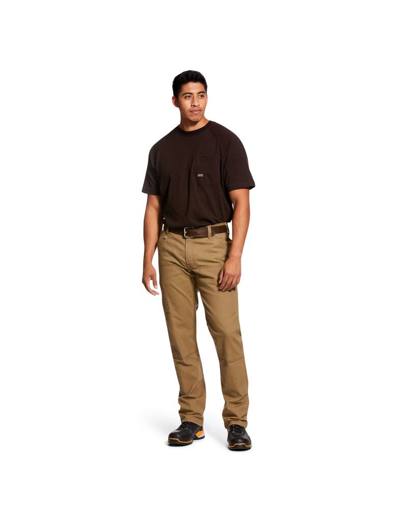 Pantalon Ariat Rebar M4 Low Rise DuraStretch Made Tough Double Front Stackable Droit Leg Kaki | FCL-1314389