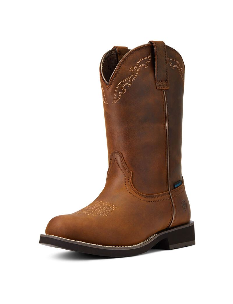 Bottes Western Ariat Delilah Round Embout Imperméables Marron | NAJ-1786896