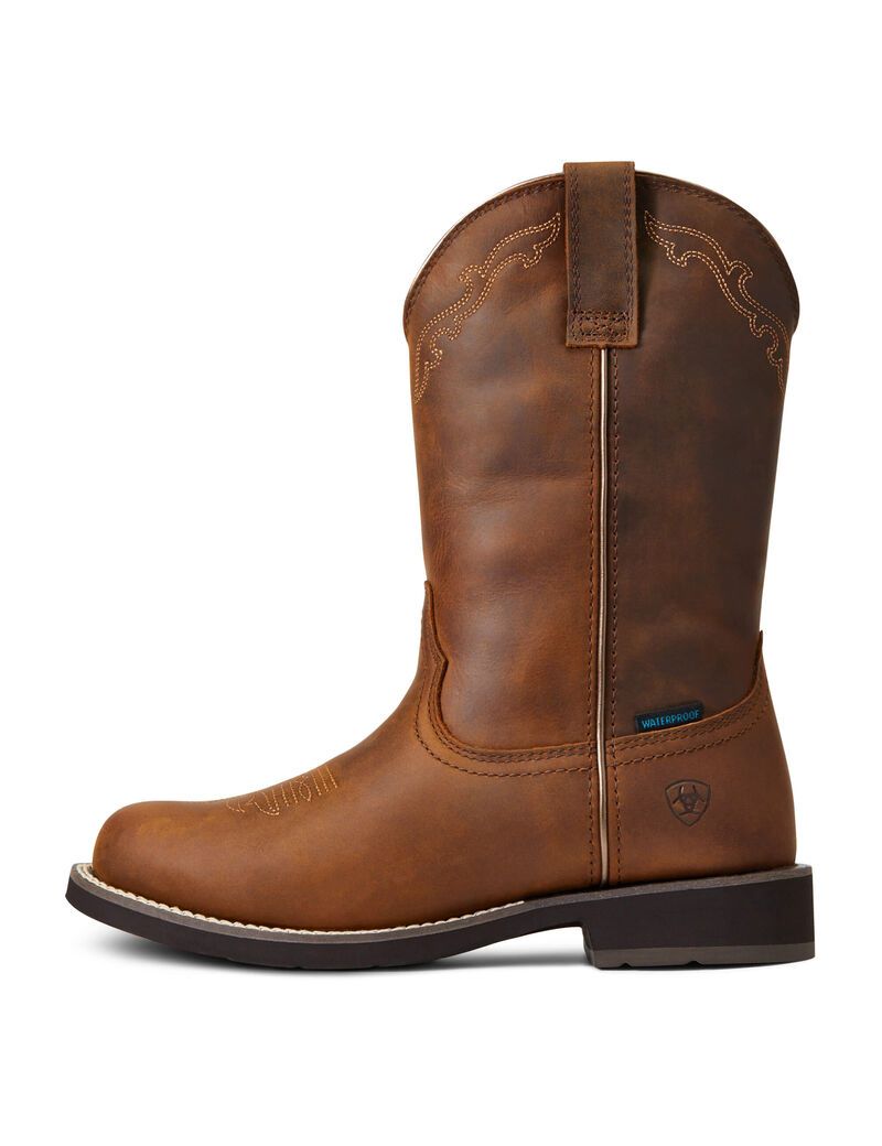 Bottes Western Ariat Delilah Round Embout Imperméables Marron | NAJ-1786896