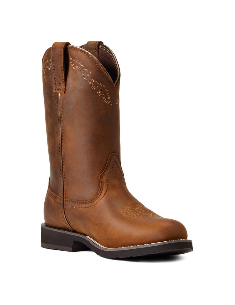 Bottes Western Ariat Delilah Round Embout Imperméables Marron | NAJ-1786896