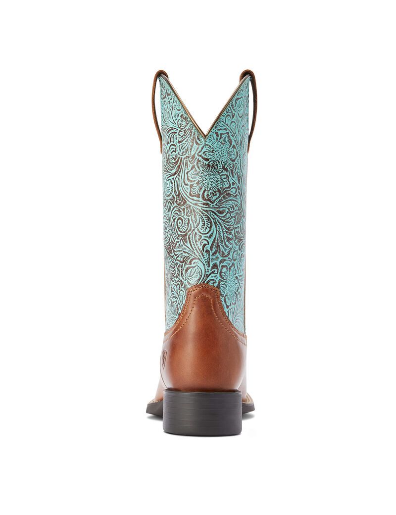 Bottes Western Ariat Round Up Larges Square Embout Marron | UCV-6880404