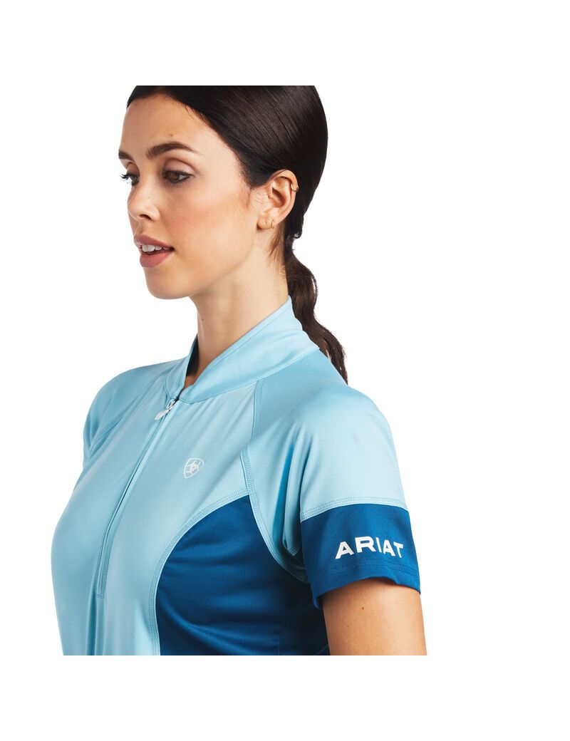 Hauts Ariat Cambria Jersey 1/4 Zip Bleu Bleu | FAV-0433831