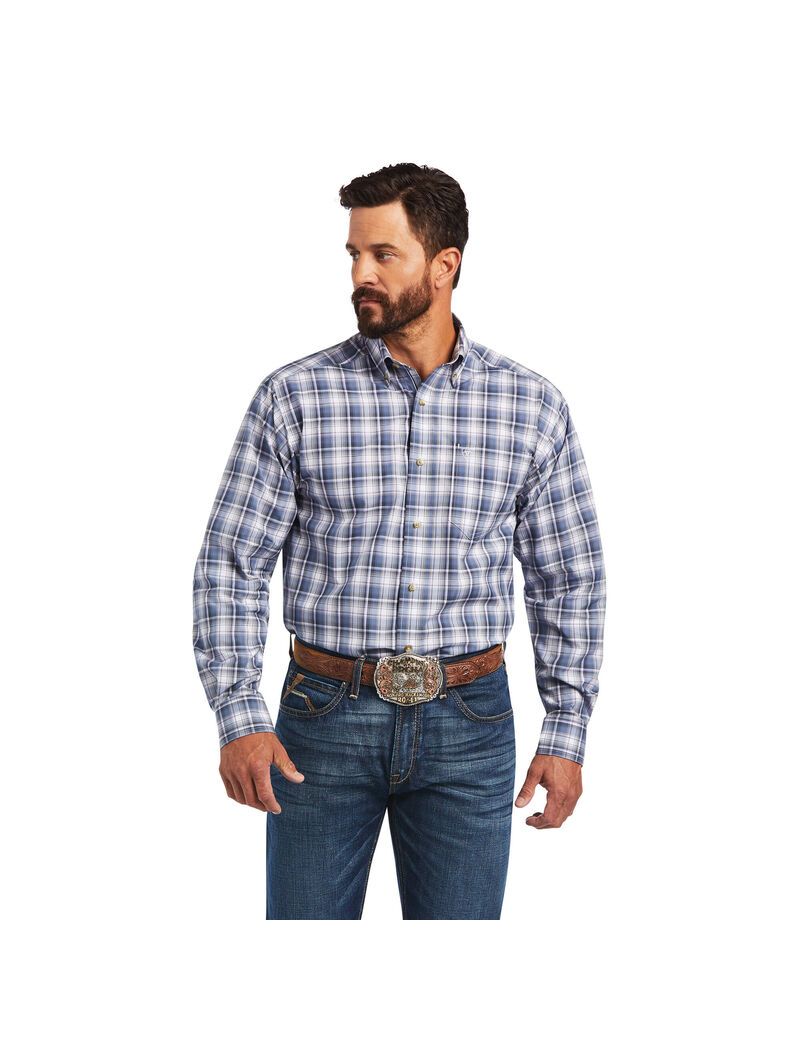 Chemises De Costume Ariat Pro Series Bennett Classiche Fit Grise Foncé Bleu | HXI-7403011