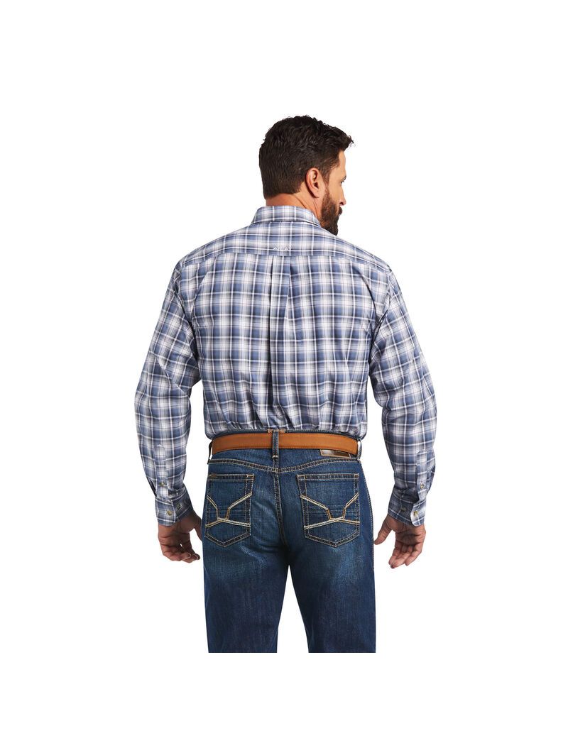 Chemises De Costume Ariat Pro Series Bennett Classiche Fit Grise Foncé Bleu | HXI-7403011