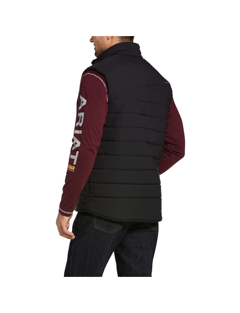 Gilet Ariat Rebar Valiant Stretch Tela D'eau Resistant Insulated Noir | NCO-8450318