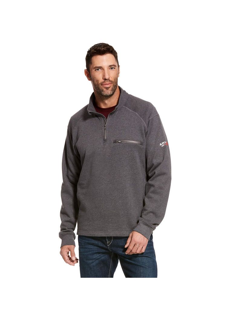 Hauts Ariat FR Rev 1/4 Zip Grise | RUQ-3648254