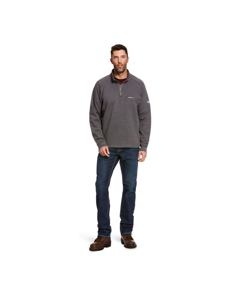 Hauts Ariat FR Rev 1/4 Zip Grise | RUQ-3648254