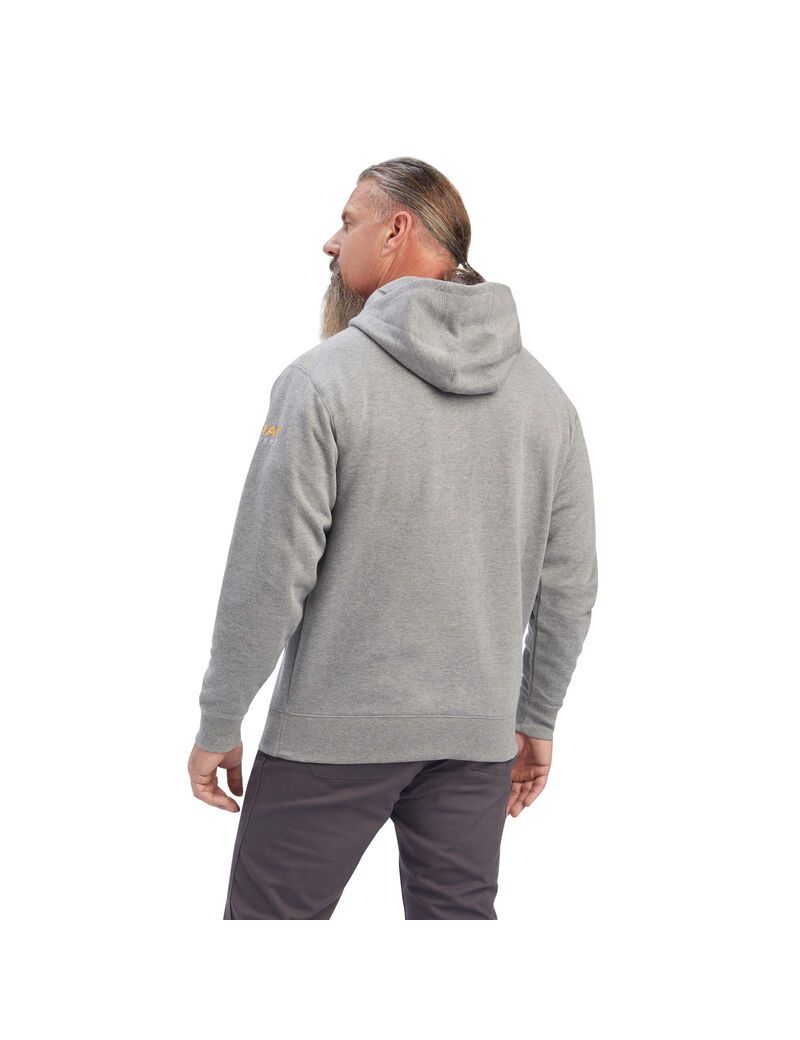 Sweat à Capuche Ariat Rebar Workman Full Zip Grise | BLU-8731778