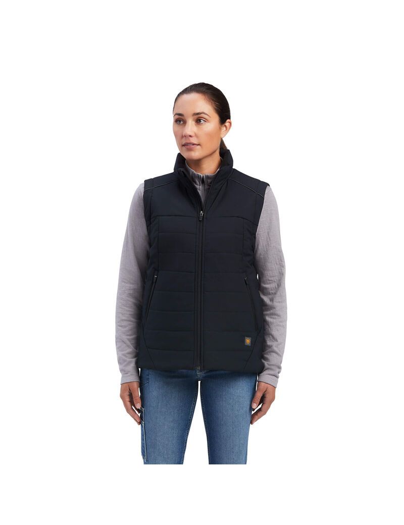 Vêtements De Travail Ariat Rebar Valkyrie Stretch Tela Insulated Vest Noir | PWF-8642003