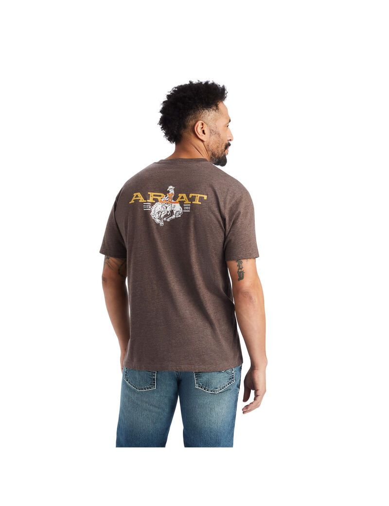 T Shirts Ariat Bronc Buster Marron | JUX-4226035