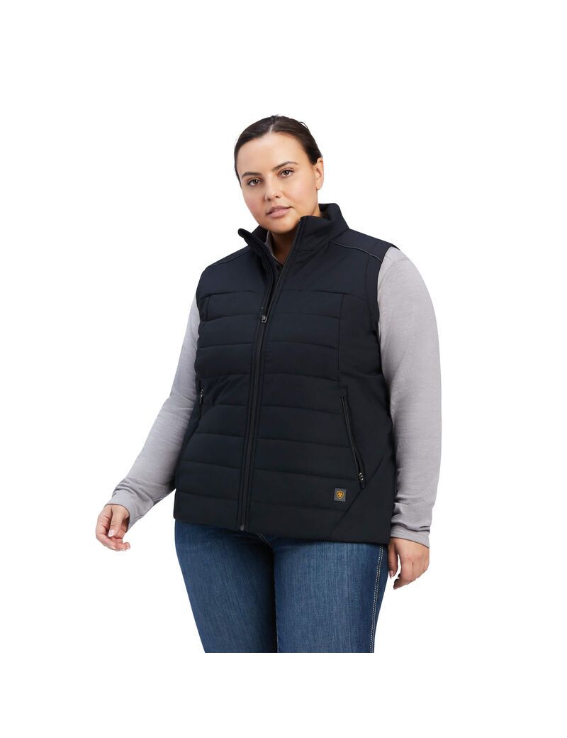 Vêtements De Travail Ariat Rebar Valkyrie Stretch Tela Insulated Vest Noir | PWF-8642003