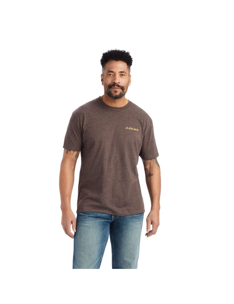 T Shirts Ariat Bronc Buster Marron | JUX-4226035