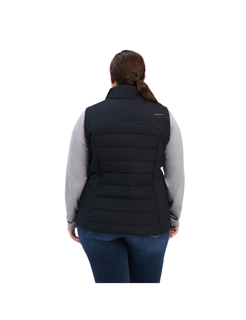 Vêtements De Travail Ariat Rebar Valkyrie Stretch Tela Insulated Vest Noir | PWF-8642003