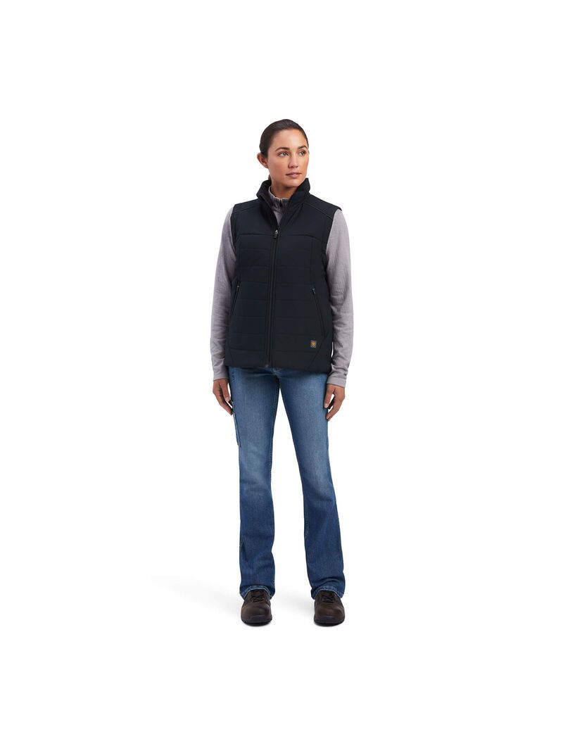 Vêtements De Travail Ariat Rebar Valkyrie Stretch Tela Insulated Vest Noir | PWF-8642003