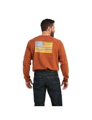 Vêtements De Travail Ariat Rebar CottonStrong Brand Flag T Shirts Cuivre | TDW-4799692