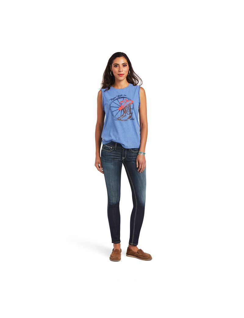 Hauts Ariat Mama Tee Bleu | WFW-1175693