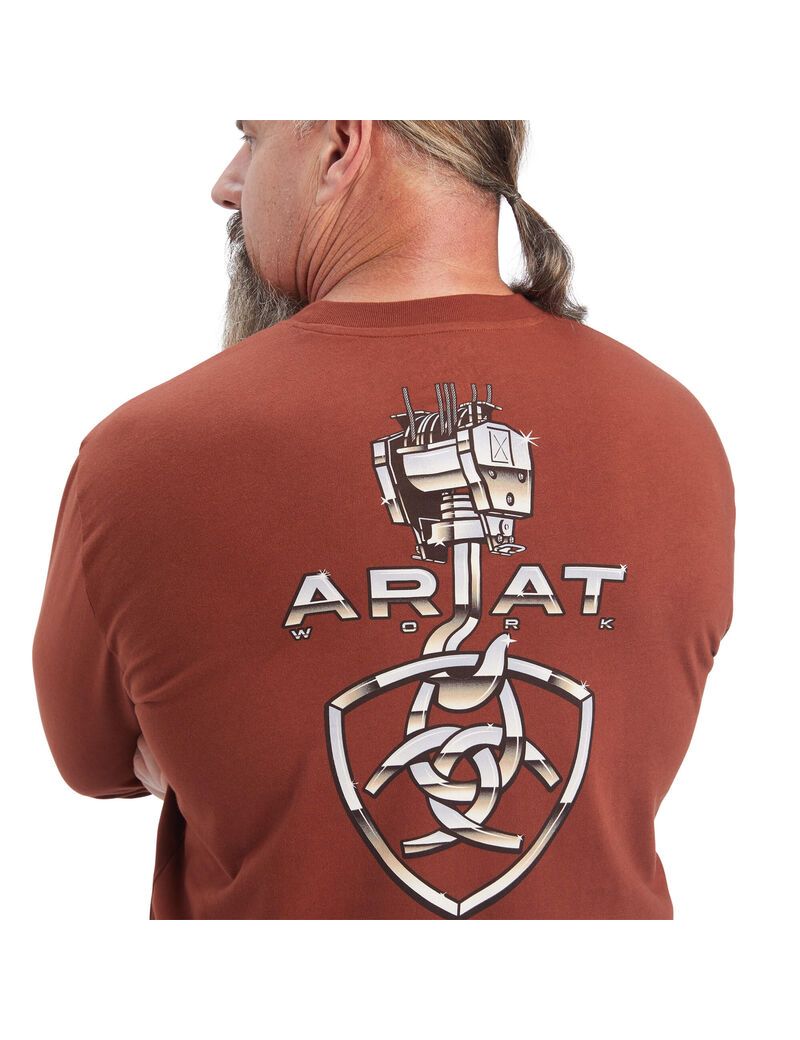 Vêtements De Travail Ariat Rebar Heavy Lifting T Shirts Rose | BHG-5516140