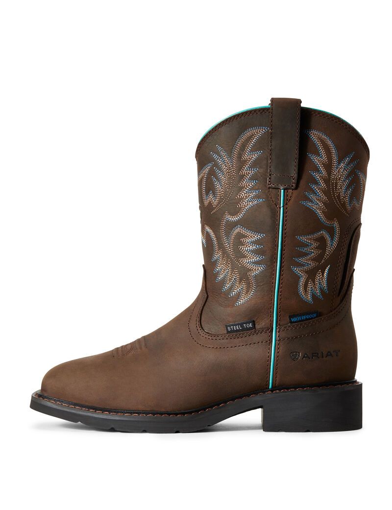 Bottes de Travail Ariat Krista Imperméables Steel Embout Marron Foncé | YCQ-5245934