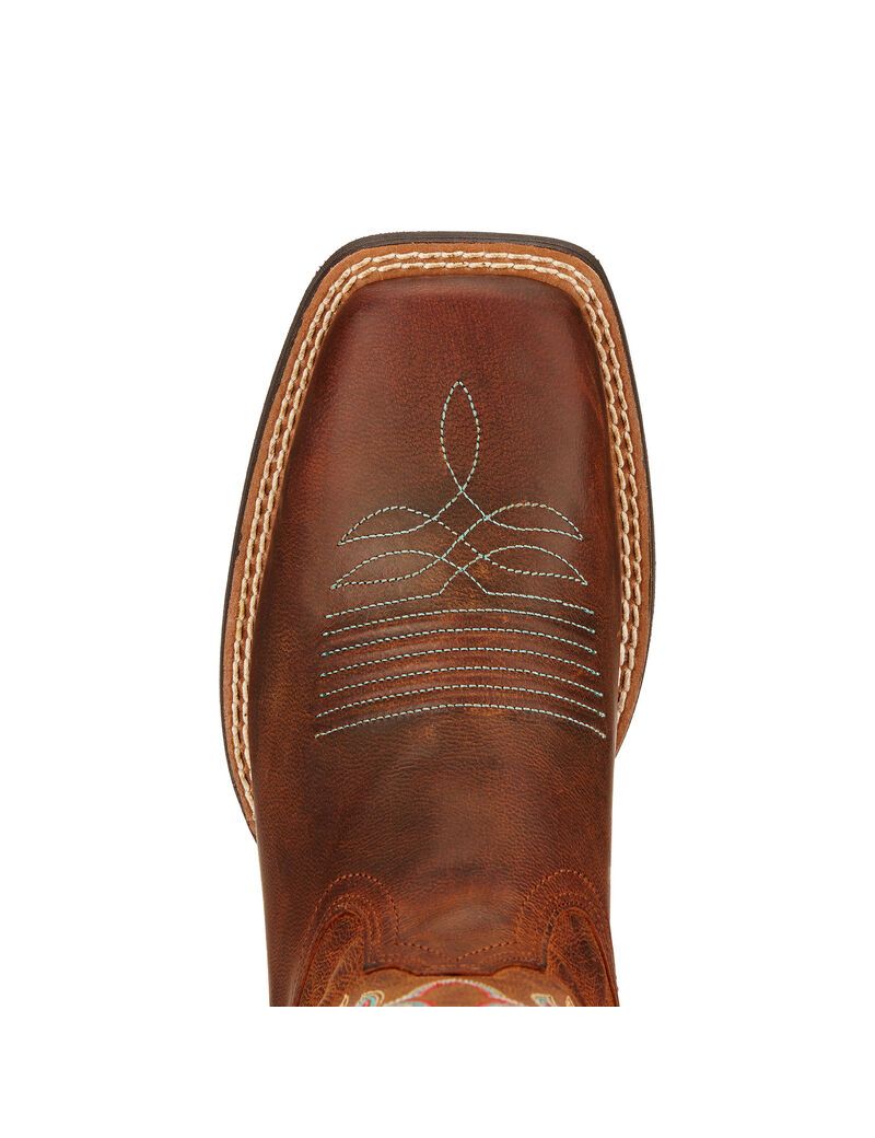 Bottes Western Ariat Round Up Ryder Marron | ROT-5502326