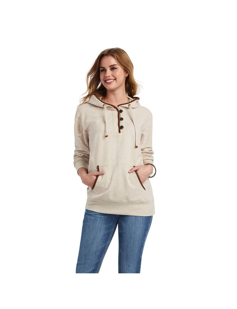 Sweat à Capuche Ariat REAL Elevated Beige | LLB-9045581