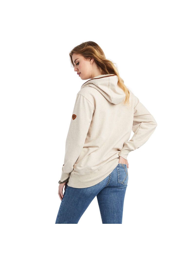 Sweat à Capuche Ariat REAL Elevated Beige | LLB-9045581