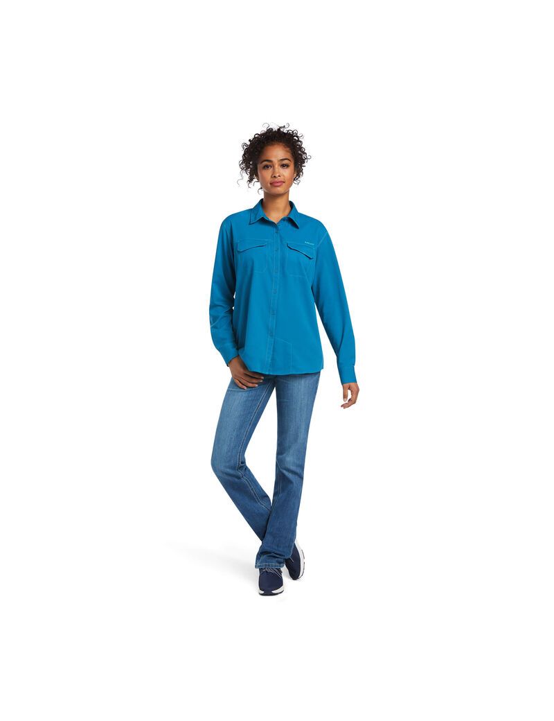 Hauts Ariat Outbound VentTEK Stretch Bleu | CWX-5434825