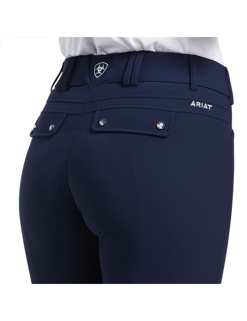 Pantalon Ariat Tri Factor Grip Knee Patch Breech Bleu Marine | XUP-4687473