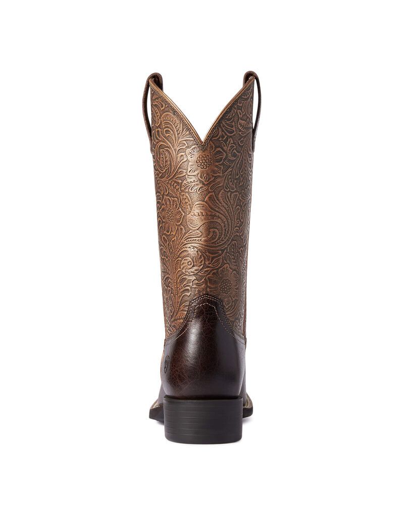 Bottes Western Ariat Round Up Larges Square Embout Marron | LMV-0271525