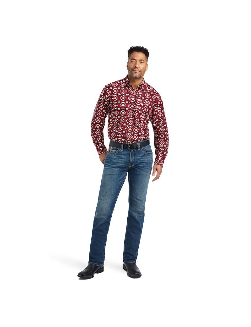 Chemises De Costume Ariat Wylie Classiche Fit Rouge | YKT-7316752